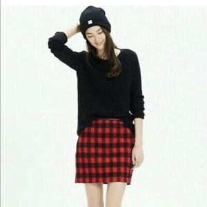 Madewell Buffalo Plaid Wool Mini Skirt